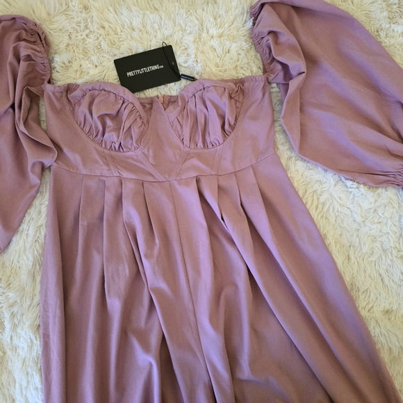 Pink Corset Detail Bardot Wide Leg Maternity Jumpsuit size 8 - Picture 10 of 16